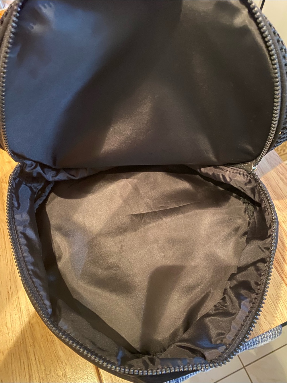 Juicy Couture Black Mesh Drawstring Backpack | Zip-Bottom Compartment | Y2K - Picture 6 of 11